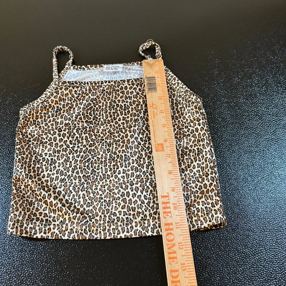 Lillian Vernon Leopard Print‎ Two-Piece Set Spaghetti Strap Top Girls Medium